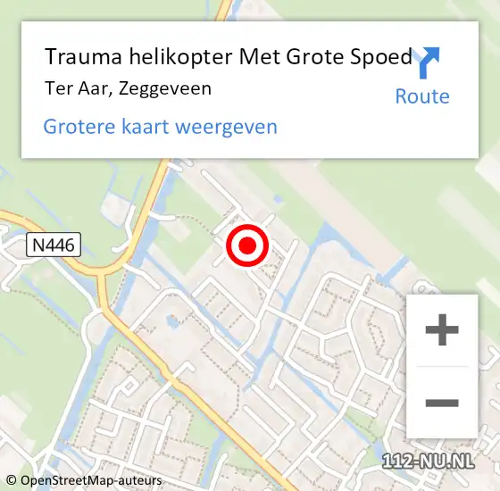 Locatie op kaart van de 112 melding: Trauma helikopter Met Grote Spoed Naar Ter Aar, Zeggeveen op 10 december 2023 12:05