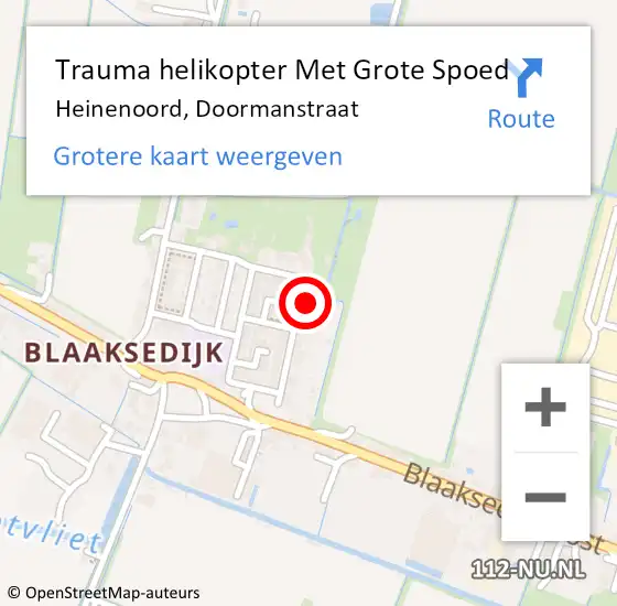 Locatie op kaart van de 112 melding: Trauma helikopter Met Grote Spoed Naar Heinenoord, Doormanstraat op 10 december 2023 12:18