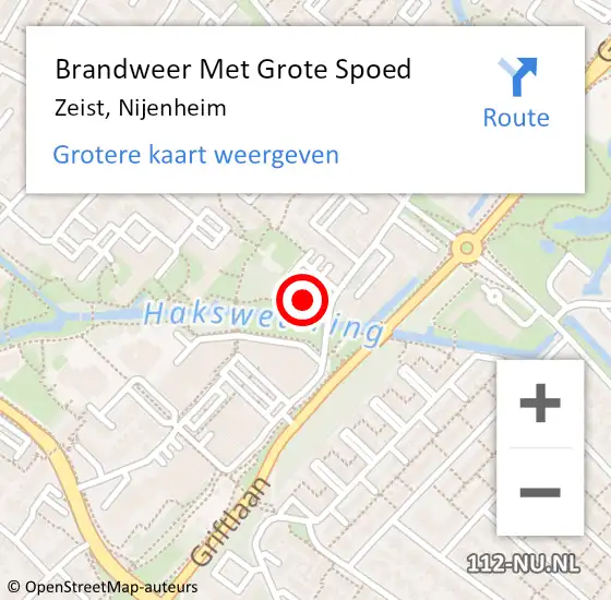 Locatie op kaart van de 112 melding: Brandweer Met Grote Spoed Naar Zeist, Nijenheim op 10 december 2023 12:48