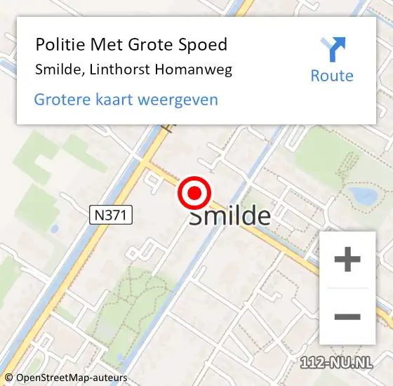 Locatie op kaart van de 112 melding: Politie Met Grote Spoed Naar Smilde, Linthorst Homanweg op 10 december 2023 17:46