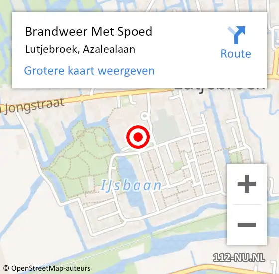 Locatie op kaart van de 112 melding: Brandweer Met Spoed Naar Lutjebroek, Azalealaan op 10 december 2023 18:55