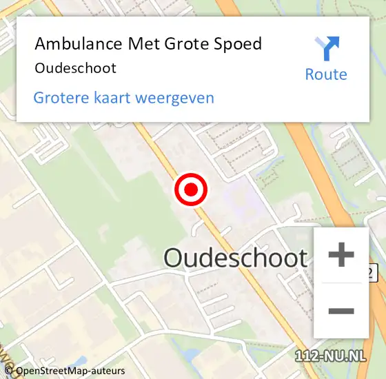 Locatie op kaart van de 112 melding: Ambulance Met Grote Spoed Naar Oudeschoot op 10 december 2023 19:36