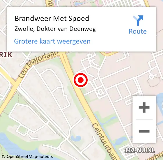 Locatie op kaart van de 112 melding: Brandweer Met Spoed Naar Zwolle, Dokter van Deenweg op 10 december 2023 23:03