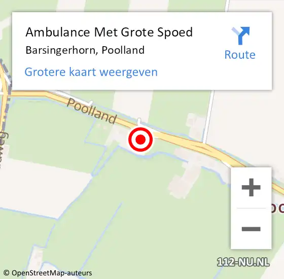 Locatie op kaart van de 112 melding: Ambulance Met Grote Spoed Naar Barsingerhorn, Poolland op 11 december 2023 03:45