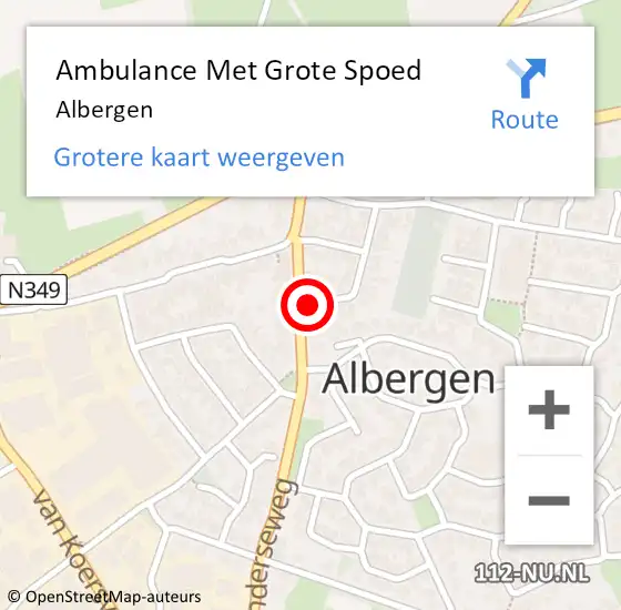 Locatie op kaart van de 112 melding: Ambulance Met Grote Spoed Naar Albergen op 11 december 2023 05:47