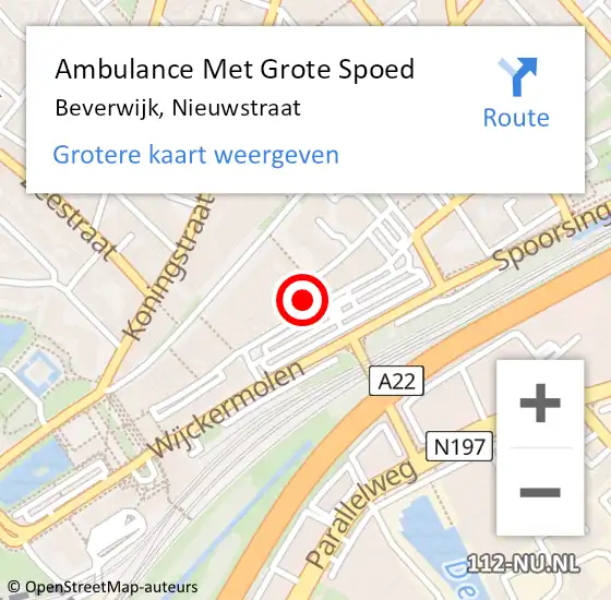 Locatie op kaart van de 112 melding: Ambulance Met Grote Spoed Naar Beverwijk, Nieuwstraat op 11 december 2023 06:15