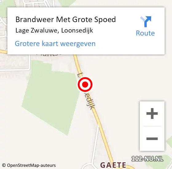 Locatie op kaart van de 112 melding: Brandweer Met Grote Spoed Naar Lage Zwaluwe, Loonsedijk op 11 december 2023 09:26