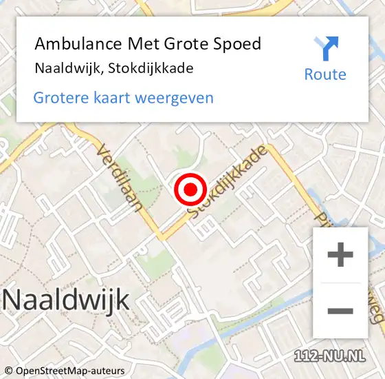 Locatie op kaart van de 112 melding: Ambulance Met Grote Spoed Naar Naaldwijk, Stokdijkkade op 11 december 2023 10:28