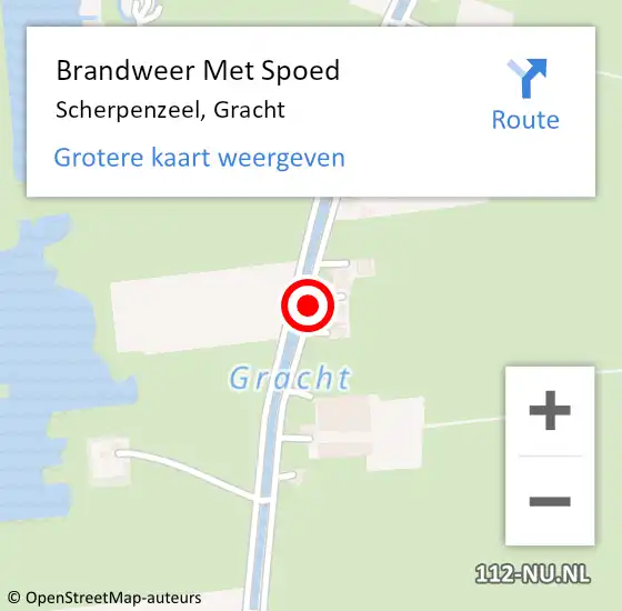 Locatie op kaart van de 112 melding: Brandweer Met Spoed Naar Scherpenzeel, Gracht op 11 december 2023 13:14