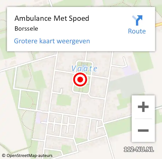 Locatie op kaart van de 112 melding: Ambulance Met Spoed Naar Borssele op 11 december 2023 13:39
