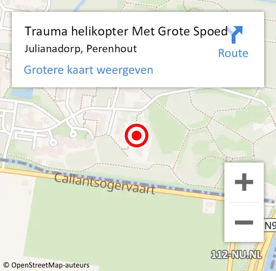 Locatie op kaart van de 112 melding: Trauma helikopter Met Grote Spoed Naar Julianadorp, Perenhout op 11 december 2023 14:27