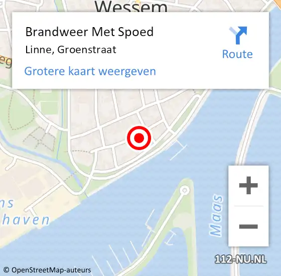 Locatie op kaart van de 112 melding: Brandweer Met Spoed Naar Linne, Groenstraat op 11 december 2023 19:03