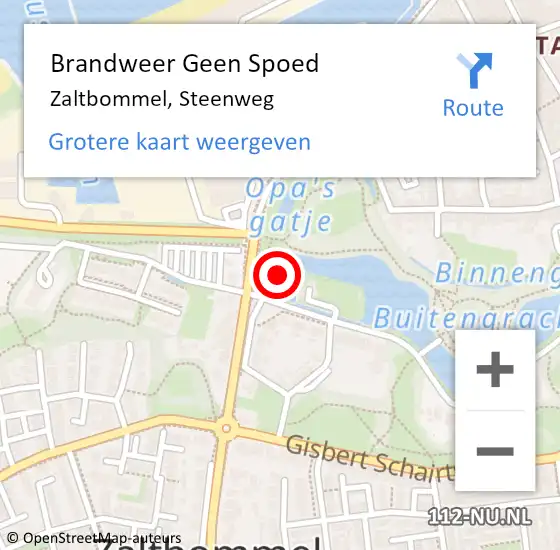 Locatie op kaart van de 112 melding: Brandweer Geen Spoed Naar Zaltbommel, Steenweg op 11 december 2023 19:06