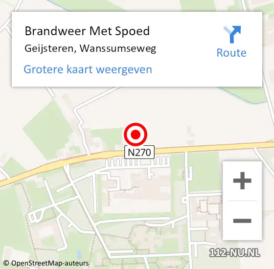 Locatie op kaart van de 112 melding: Brandweer Met Spoed Naar Geijsteren, Wanssumseweg op 11 december 2023 19:23