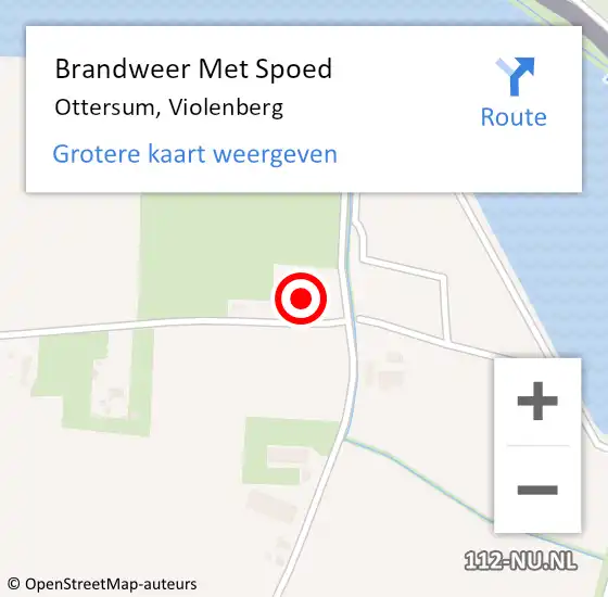 Locatie op kaart van de 112 melding: Brandweer Met Spoed Naar Ottersum, Violenberg op 11 december 2023 19:26