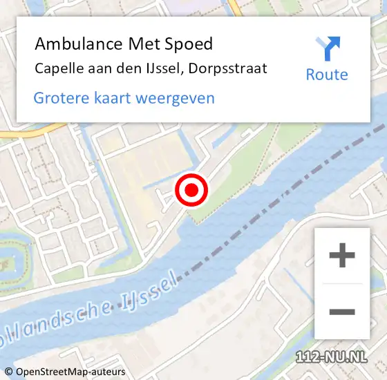 Locatie op kaart van de 112 melding: Ambulance Met Spoed Naar Capelle aan den IJssel, Dorpsstraat op 12 december 2023 05:44