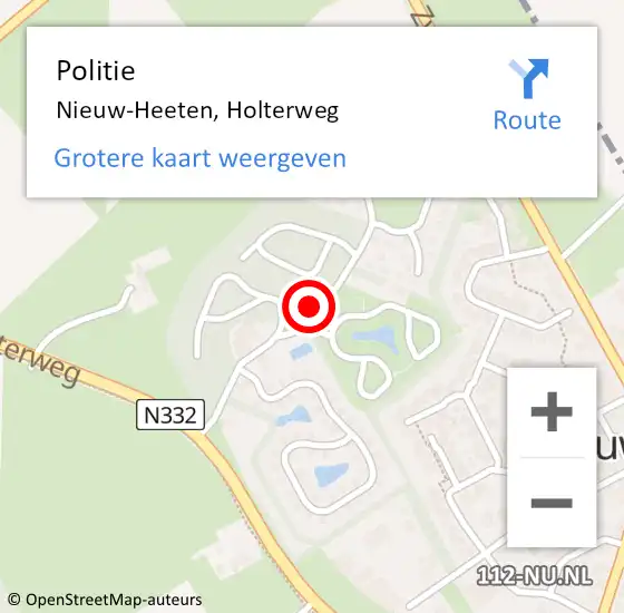 Locatie op kaart van de 112 melding: Politie Nieuw-Heeten, Holterweg op 12 december 2023 05:57