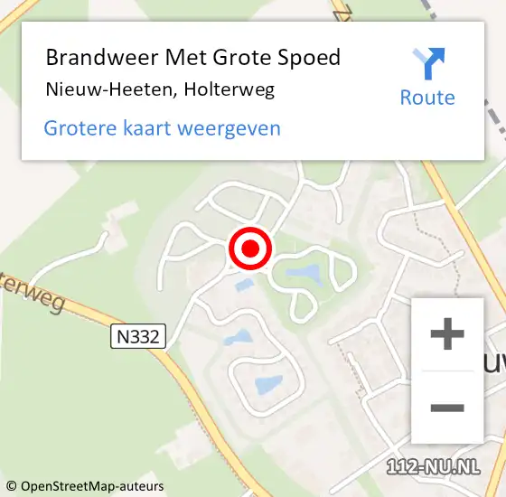 Locatie op kaart van de 112 melding: Brandweer Met Grote Spoed Naar Nieuw-Heeten, Holterweg op 12 december 2023 05:57