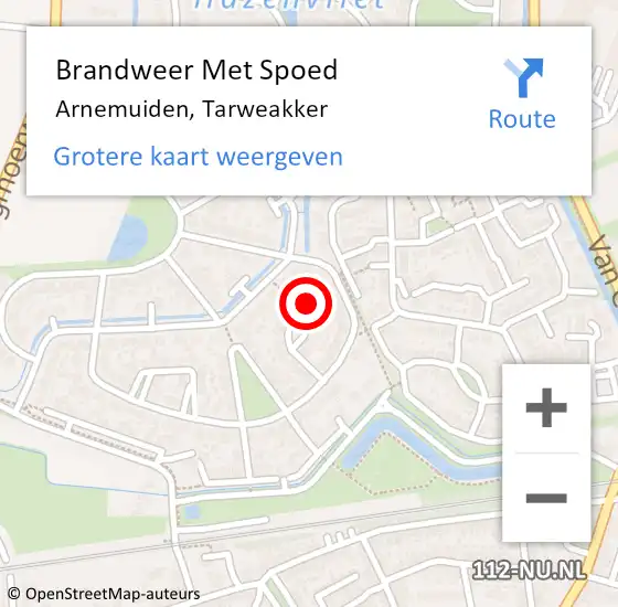 Locatie op kaart van de 112 melding: Brandweer Met Spoed Naar Arnemuiden, Tarweakker op 12 december 2023 06:33