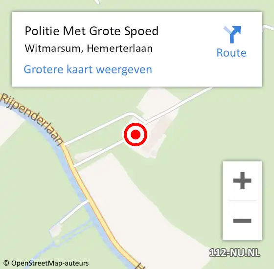 Locatie op kaart van de 112 melding: Politie Met Grote Spoed Naar Witmarsum, Hemerterlaan op 12 december 2023 07:09