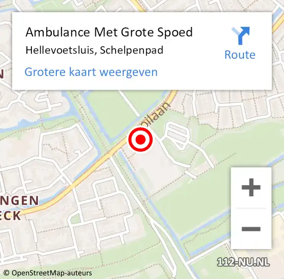 Locatie op kaart van de 112 melding: Ambulance Met Grote Spoed Naar Hellevoetsluis, Schelpenpad op 12 december 2023 09:50
