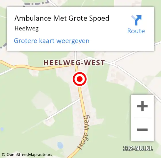 Locatie op kaart van de 112 melding: Ambulance Met Grote Spoed Naar Heelweg op 12 december 2023 10:31