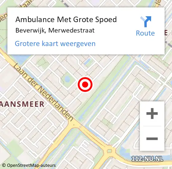Locatie op kaart van de 112 melding: Ambulance Met Grote Spoed Naar Beverwijk, Merwedestraat op 12 december 2023 11:30