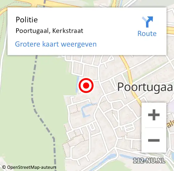 Locatie op kaart van de 112 melding: Politie Poortugaal, Kerkstraat op 12 december 2023 14:21