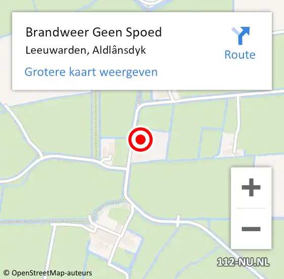 Locatie op kaart van de 112 melding: Brandweer Geen Spoed Naar Leeuwarden, Aldlânsdyk op 12 december 2023 14:41