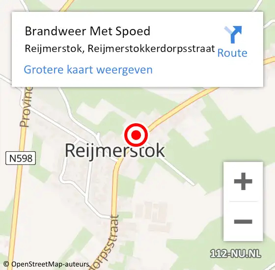 Locatie op kaart van de 112 melding: Brandweer Met Spoed Naar Reijmerstok, Reijmerstokkerdorpsstraat op 12 december 2023 14:59