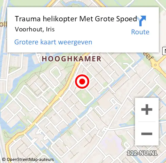 Locatie op kaart van de 112 melding: Trauma helikopter Met Grote Spoed Naar Voorhout, Iris op 12 december 2023 17:52