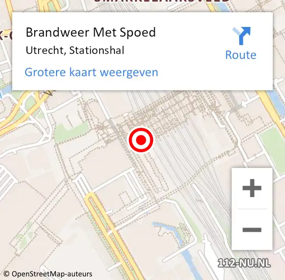 Locatie op kaart van de 112 melding: Brandweer Met Spoed Naar Utrecht, Stationshal op 12 december 2023 18:08