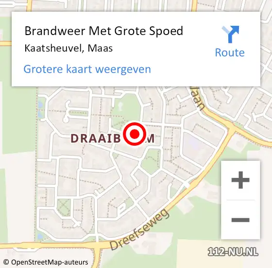 Locatie op kaart van de 112 melding: Brandweer Met Grote Spoed Naar Kaatsheuvel, Maas op 12 december 2023 18:52