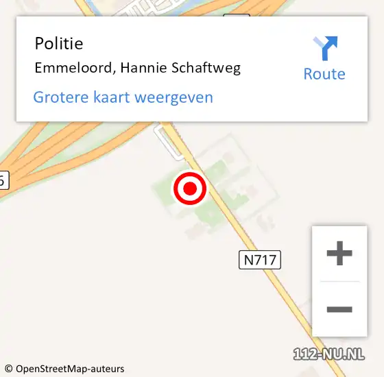 Locatie op kaart van de 112 melding: Politie Emmeloord, Hannie Schaftweg op 13 december 2023 07:21