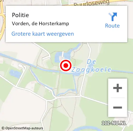 Locatie op kaart van de 112 melding: Politie Vorden, de Horsterkamp op 13 december 2023 07:27