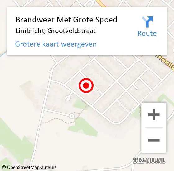 Locatie op kaart van de 112 melding: Brandweer Met Grote Spoed Naar Limbricht, Grootveldstraat op 13 december 2023 10:28