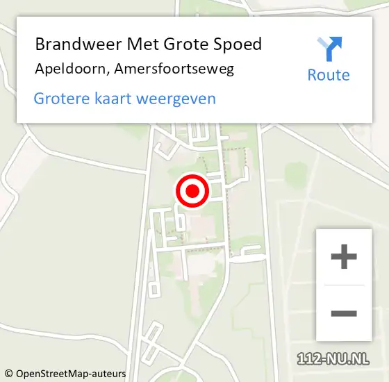 Locatie op kaart van de 112 melding: Brandweer Met Grote Spoed Naar Apeldoorn, Amersfoortseweg op 13 december 2023 12:21