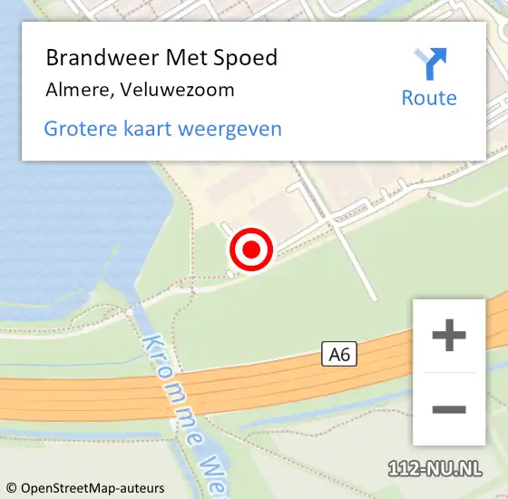 Locatie op kaart van de 112 melding: Brandweer Met Spoed Naar Almere, Veluwezoom op 13 december 2023 12:32