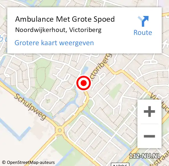 Locatie op kaart van de 112 melding: Ambulance Met Grote Spoed Naar Noordwijkerhout, Victoriberg op 13 december 2023 13:47