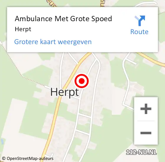 Locatie op kaart van de 112 melding: Ambulance Met Grote Spoed Naar Herpt op 13 december 2023 14:16