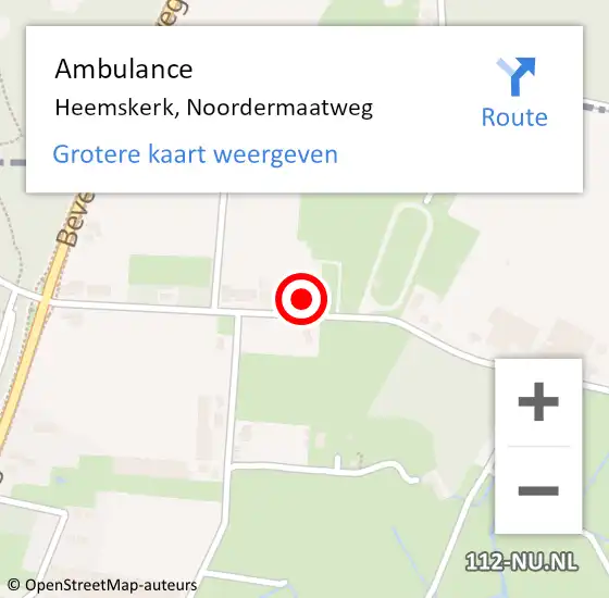 Locatie op kaart van de 112 melding: Ambulance Heemskerk, Noordermaatweg op 13 december 2023 14:46