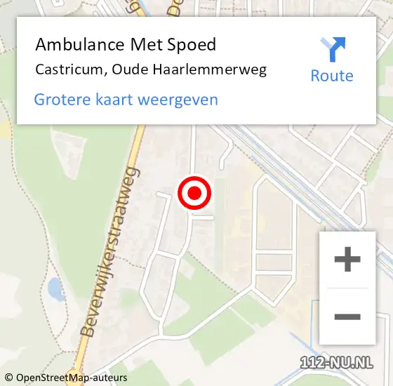 Locatie op kaart van de 112 melding: Ambulance Met Spoed Naar Castricum, Oude Haarlemmerweg op 13 december 2023 15:13