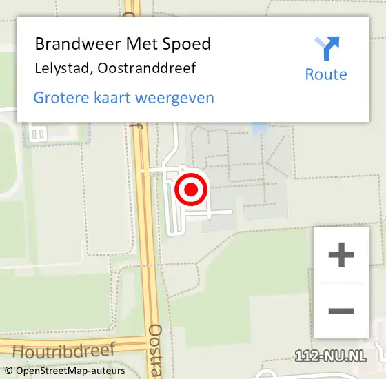 Locatie op kaart van de 112 melding: Brandweer Met Spoed Naar Lelystad, Oostranddreef op 13 december 2023 16:28