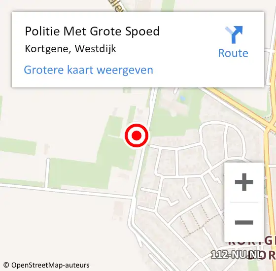 Locatie op kaart van de 112 melding: Politie Met Grote Spoed Naar Kortgene, Westdijk op 13 december 2023 17:12