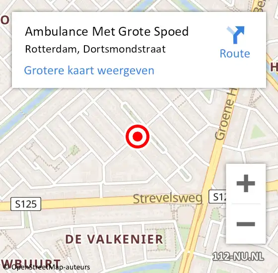Locatie op kaart van de 112 melding: Ambulance Met Grote Spoed Naar Rotterdam, Dortsmondstraat op 13 december 2023 17:24
