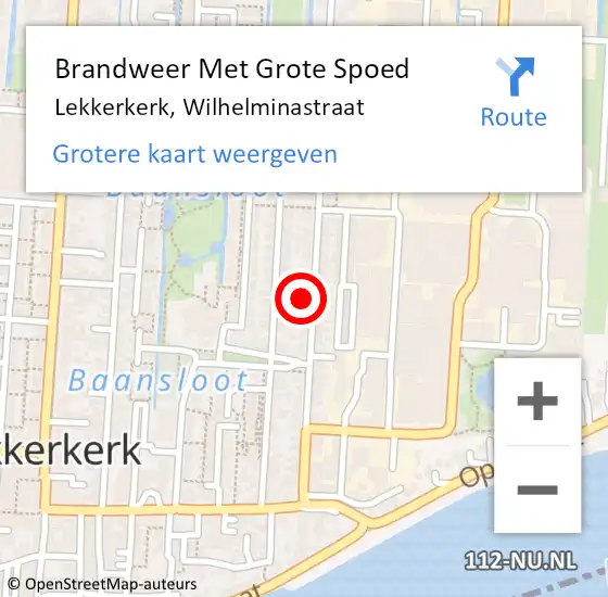 Locatie op kaart van de 112 melding: Brandweer Met Grote Spoed Naar Lekkerkerk, Wilhelminastraat op 13 december 2023 17:38