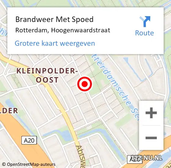 Locatie op kaart van de 112 melding: Brandweer Met Spoed Naar Rotterdam, Hoogenwaardstraat op 13 december 2023 17:53