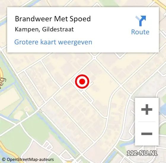 Locatie op kaart van de 112 melding: Brandweer Met Spoed Naar Kampen, Gildestraat op 13 december 2023 19:20