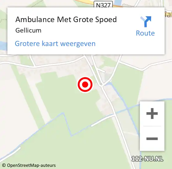 Locatie op kaart van de 112 melding: Ambulance Met Grote Spoed Naar Gellicum op 13 december 2023 20:19