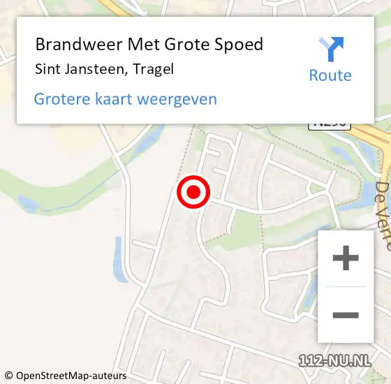 Locatie op kaart van de 112 melding: Brandweer Met Grote Spoed Naar Sint Jansteen, Tragel op 13 december 2023 22:01